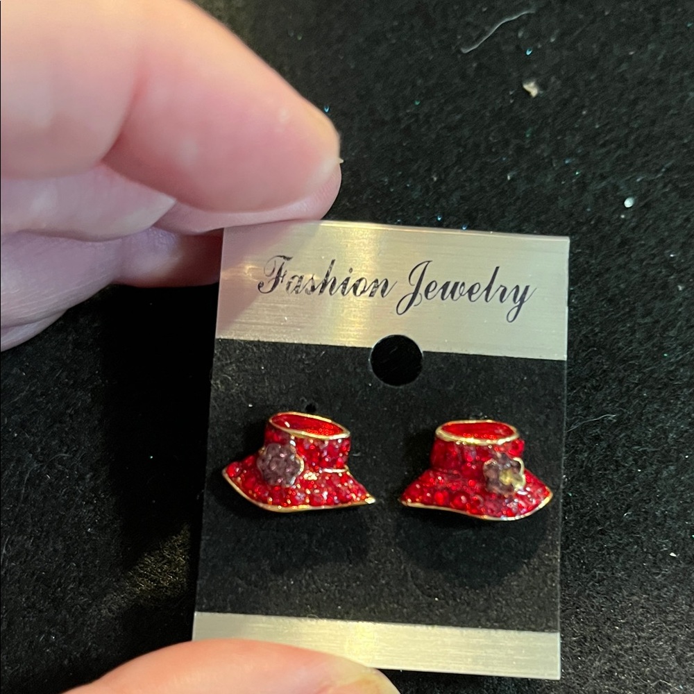 Red Hat Earrings